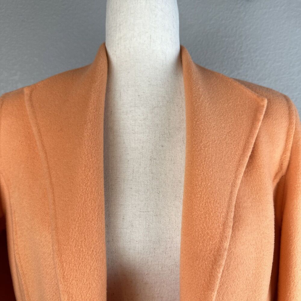 Tesori Womens Sweater Jacket Blazer Cardigan Size S Mellon Orange Wool Cashmere - Picture 2 of 7
